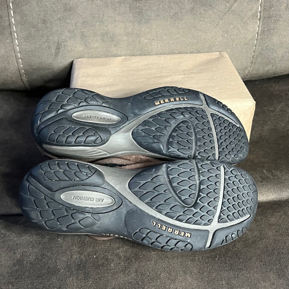 Merrell Women's Suede‎ Slip On Clogs Fleece Lined Ortholite Size 8 Brown Plaid - Picture 4 of 6
